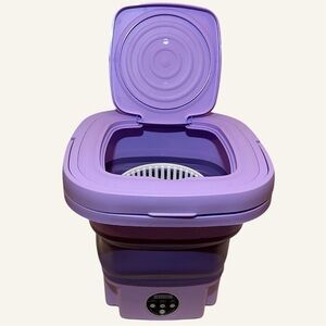 Foldable/Portable Washing Machine & Mini Washer-Dryer Combo (Purple)